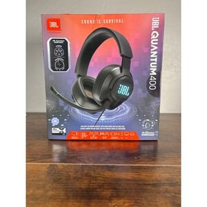 JBL Quantum‎ 400 Wired Over-Ear Gaming Headset Black RGB Surround Sound New Box